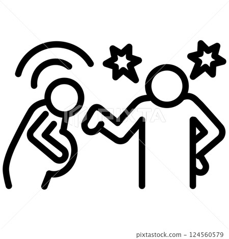 Easy to use black pictogram: Maternity harassment Easy to use black pictogram: Maternity harassment 124560579
