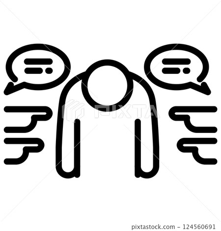 Easy to use black pictograms: Personal harassment 124560691