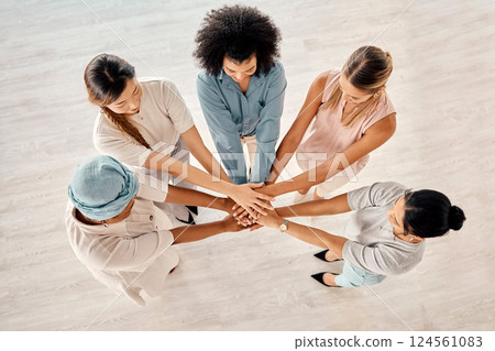 Support, community and teamwork with business women for goals, collaboration and girl power. Growth, empowerment and management with hands of employee for diversity, mission and innovation together Support, community and teamwork with business women for goals, collaboration and girl power. Growth, empowerment and management with hands of employee for diversity, mission and innovation together 124561083