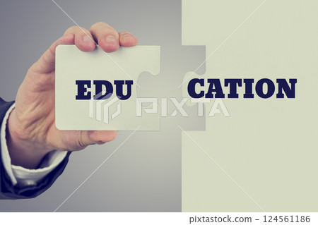 Word Education on puzzle pieces 124561186