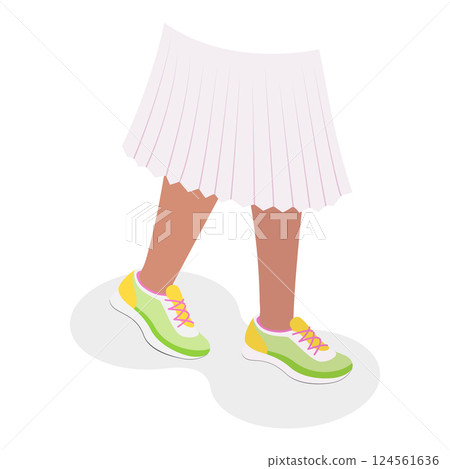 3D Isometric Flat Vector Set of Sneakers, Stylish Footwear for Sport and Life. Item 4 124561636