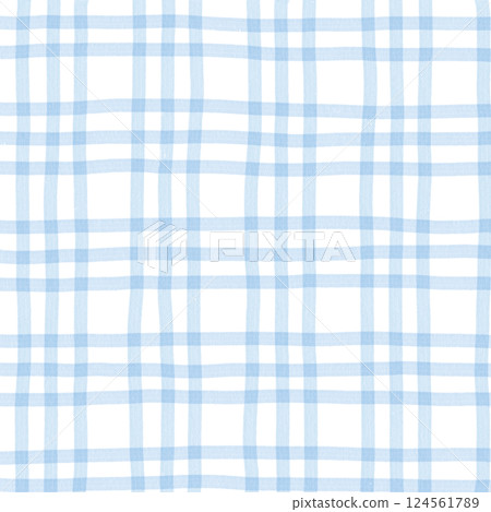 Light Blue Plaid Gingham Hand Drawn Background Pattern Overlay 124561789
