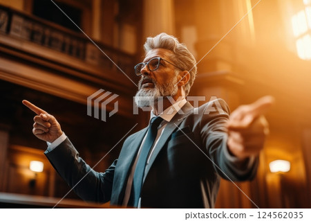 Public defender makes compelling argument in bright court setting during trial Public defender makes compelling argument in bright court setting during trial 124562035
