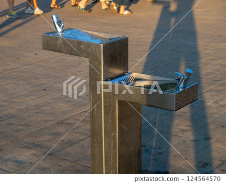 Place for drinking vacationers. Outdoor water faucet. Place for drinking vacationers. Outdoor water faucet. 124564570