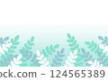 Fresh green, blue and white leaf background 124565389