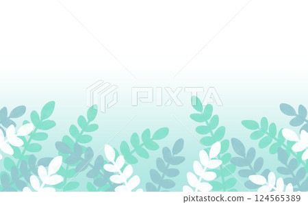Fresh green, blue and white leaf background Fresh green, blue and white leaf background 124565389