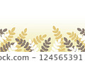 Autumnal yellow, dark brown and white leaves background 124565391
