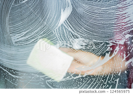 sponge, bottle, cleaning 124565975