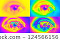 Pop Art Eye Vector Illustration in Vibrant Colors 124566156