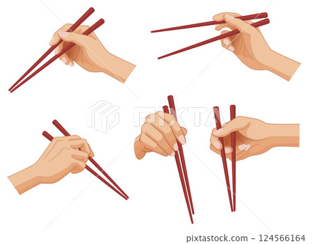 拿筷子的手的變化 124566164