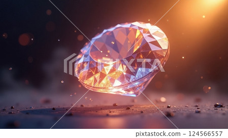 Stunning Multicolor Crystal Ball Isolated on a Black Background for Artistic Display and Photography 124566557