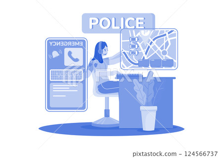 Police officers coordinate traffic Police officers coordinate traffic 124566737