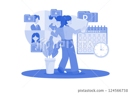 Project managers assign work to teams Project managers assign work to teams 124566738