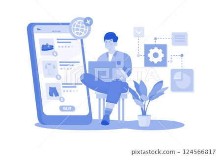 Mobile app developer optimizing app store listings. 124566817