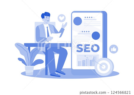Reputation manager managing online reviews for SEO. 124566821