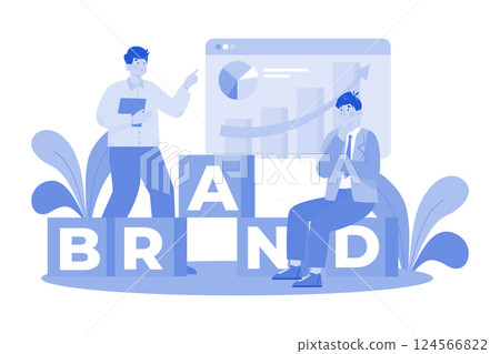 Brand strategist integrating SEO into branding strategy. 124566822