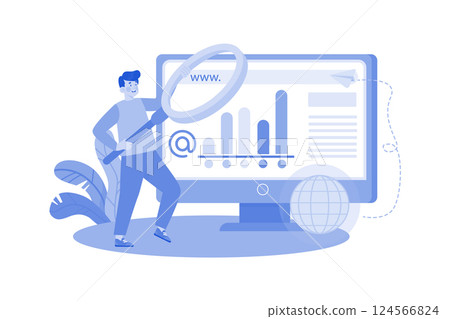 SEO specialist researching keywords for client's site. 124566824