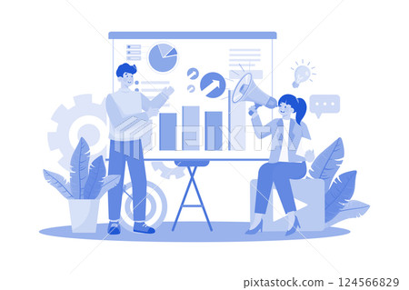 Marketing manager collaborating on marketing plans. 124566829
