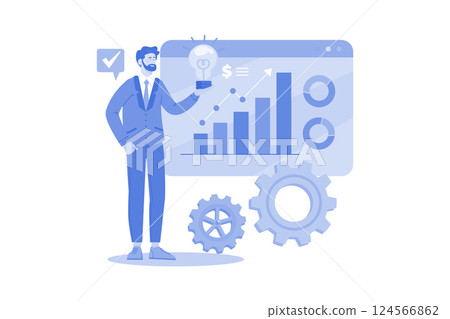 Entrepreneur brainstorming new business ideas. Entrepreneur brainstorming new business ideas. 124566862