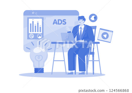 Business owner evaluating marketing strategies. 124566868