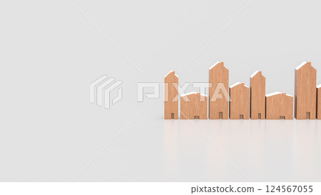 The House wood for property or real estate concept 3d Rendering. The House wood for property or real estate concept 3d Rendering. 124567055