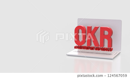 The OKR or  Objective and Key Results for Business concept 3d Rendering. 124567059