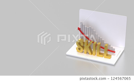 The Gold skill and chart for Business concept 3d Rendering. 124567065