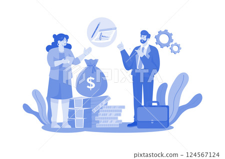 Entrepreneurs seek funding from investors or apply for business loans to start a business. 124567124