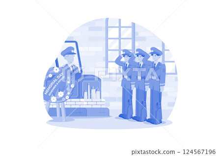 Military units conduct memorial ceremonies to remember their fallen comrades. 124567196