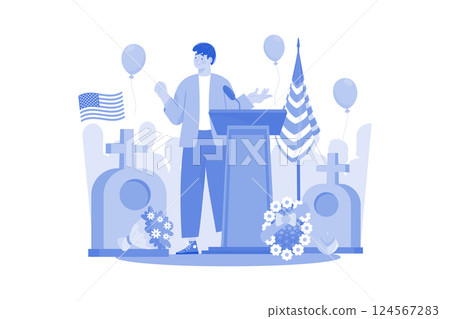 Community Leaders Give Speeches To Honor The Fallen 124567283