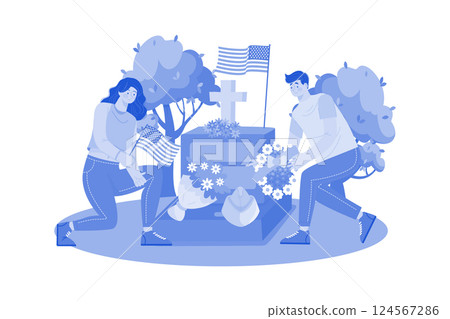 Decorating Graves To Show Respect And Gratitude 124567286