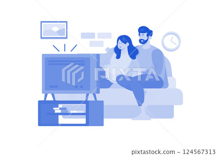 Couple's Relaxing Day at Home with Movies Couple's Relaxing Day at Home with Movies 124567313