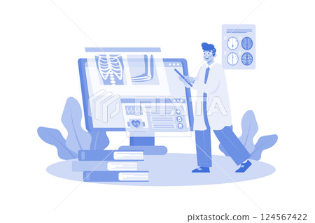 A Doctor Uses Medical Imaging To Diagnose Diseases 124567422