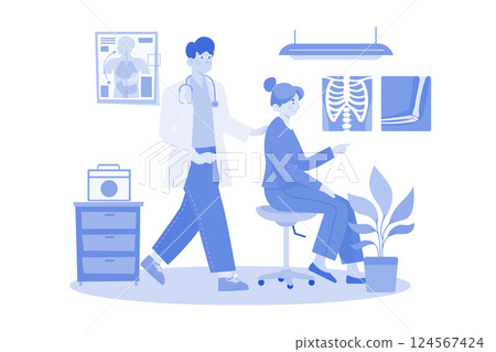 A Chiropractor Manipulates The Spine To Patients 124567424