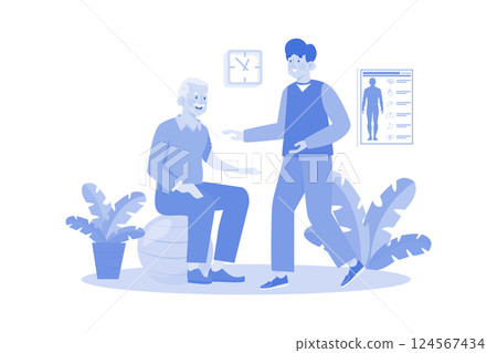 A Doctor Helps Patients Improve Daily Activities 124567434