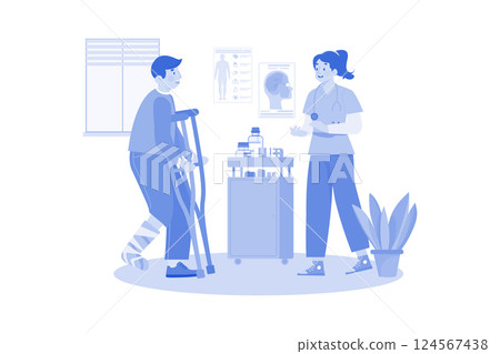 A Physical Therapist Helps Patients Recover Surgery 124567438