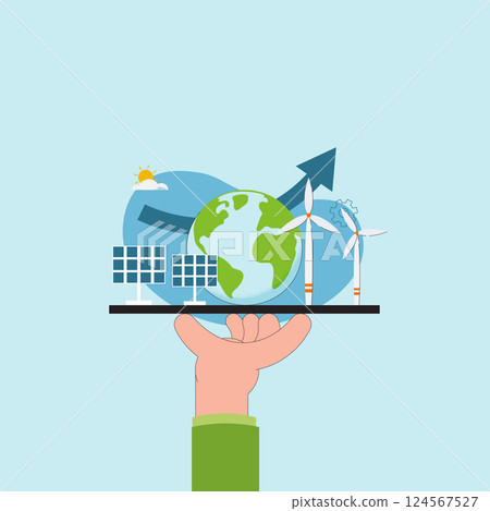 ESG as environmental, social and governance concept.Sustainable of Green ecology and alternative renewable energy. Flat Vector illustration. ESG as environmental, social and governance concept.Sustainable of Green ecology and alternative renewable energy. Flat Vector illustration. 124567527