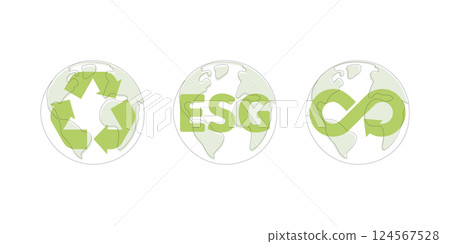 Recycle, Circular economy and Esg concept.Green earth. Growth business, ecology and environment sustainable devellopment. Flat Vector illustration. Recycle, Circular economy and Esg concept.Green earth. Growth business, ecology and environment sustainable devellopment. Flat Vector illustration. 124567528