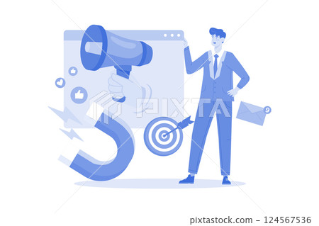 A Manager Creates A Social Media Marketing Campaign 124567536