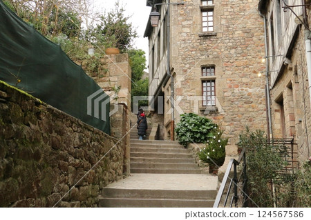 聖米歇爾山狹窄的主街 124567586