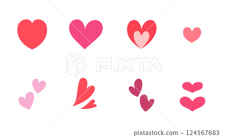 Hand drawn cute heart vector illustration icon Hand drawn cute heart vector illustration icon 124567683