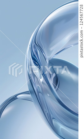 Abstract Blue Fluid Art Background with Smooth Swirls 124567728