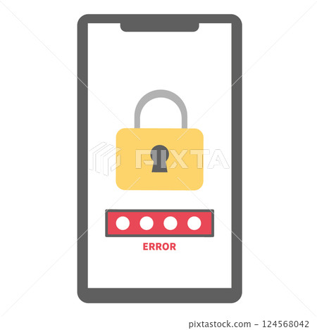 Password input error smartphone 124568042