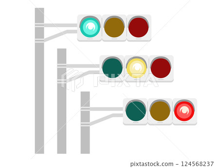 交通號誌:紅、藍、黃 交通號誌:紅、藍、黃 124568237