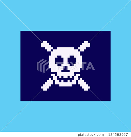 Pixel art Pirate Flag game asset design Pixel art Pirate Flag game asset design 124568937
