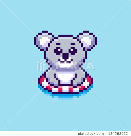Pixel art Koala Floating game asset design Pixel art Koala Floating game asset design 124568952