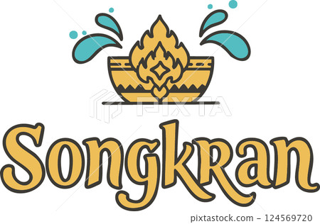 ongkran: Bowl of Water Celebration Graphic 124569720
