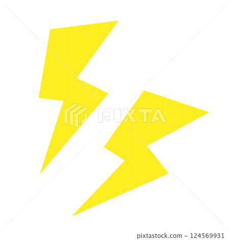雷電黃色插圖 124569931
