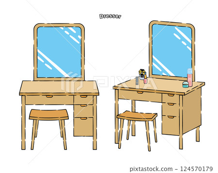 家具和室內梳妝台插圖4C 124570179
