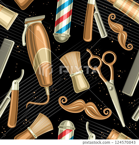 Vector Barber Shop Seamless Pattern Vector Barber Shop Seamless Pattern 124570843